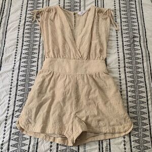 Lucca | Tan Strapless Romper Size Medium